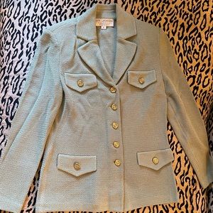 St. John knit jacket size 2/light green